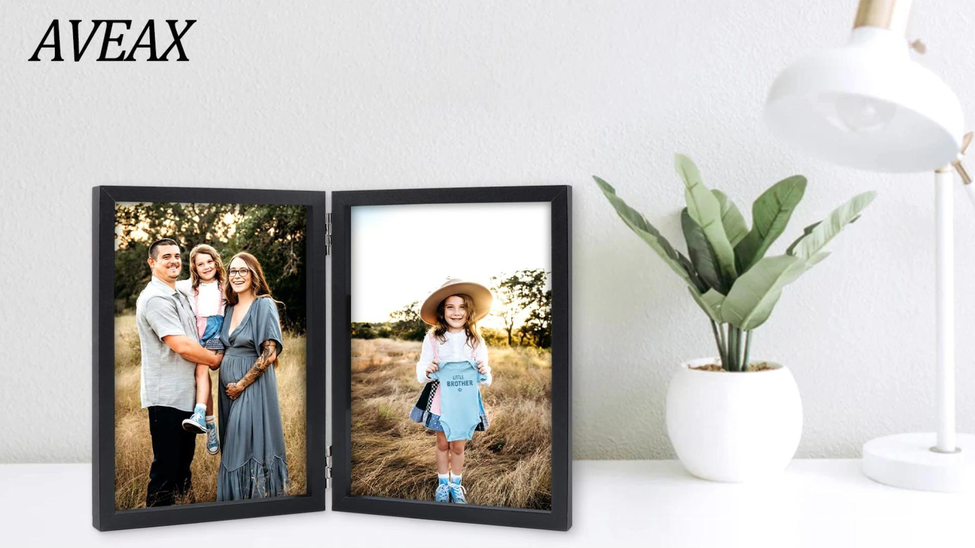 Amazon.com - AVEAX Double 4x6 Picture Frame Hinged Folding Photo